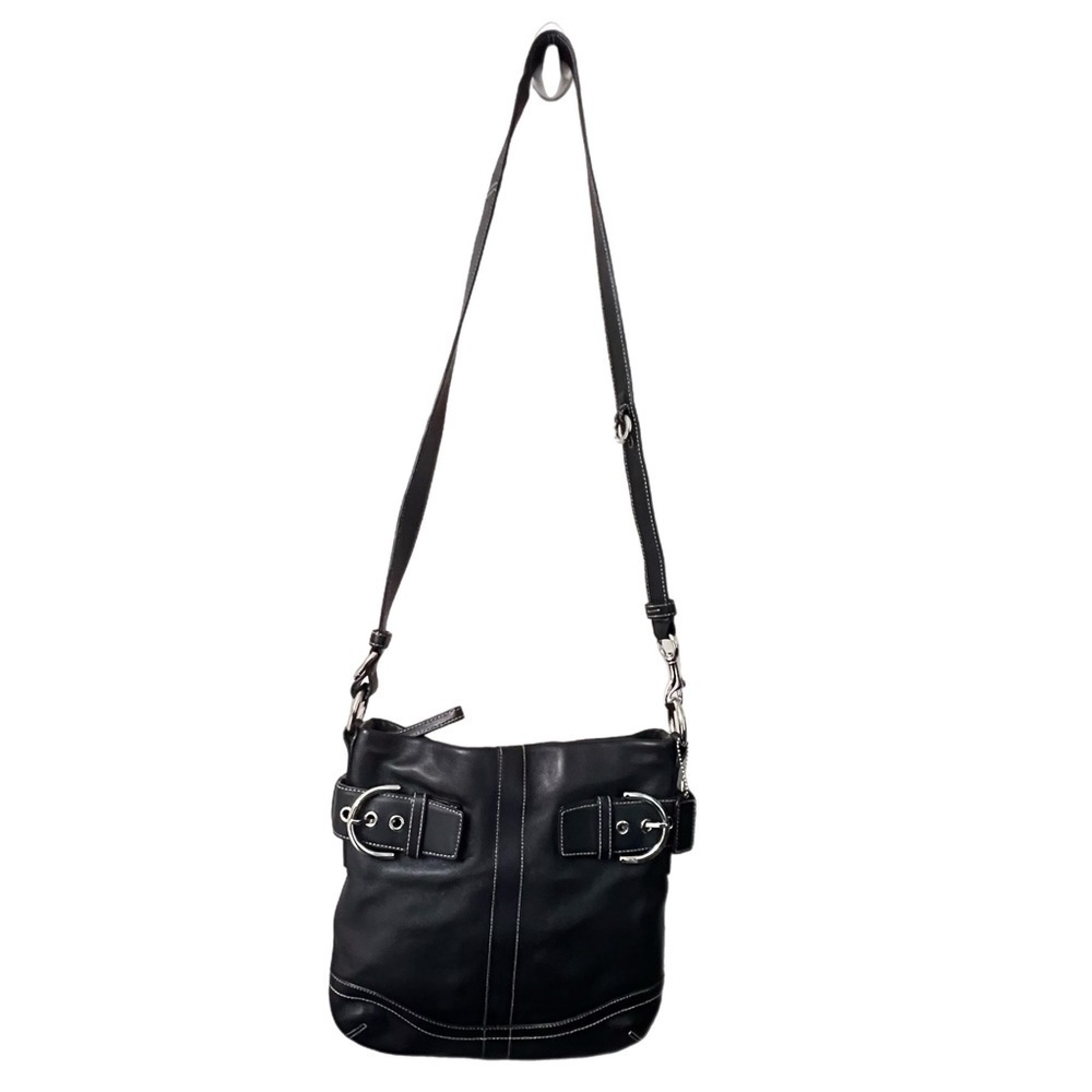Vintage COACH Soho Slim Shoulder Bag Blk soft Leather #1452 like new - Picture 3 of 9